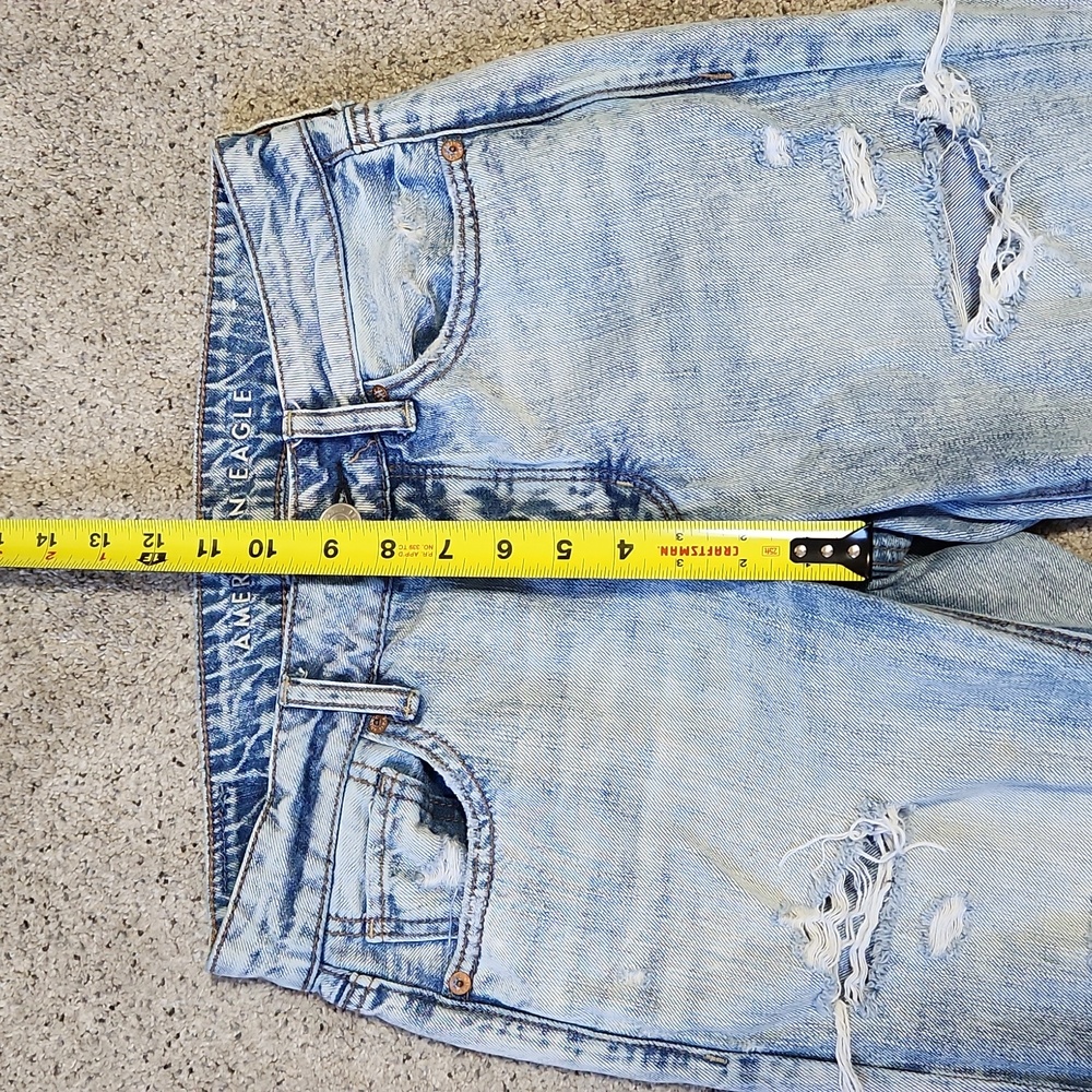 American Eagle Tomgirl High Rise Distressed Jeans Denim Pants Button Fly 2R - Picture 5 of 10